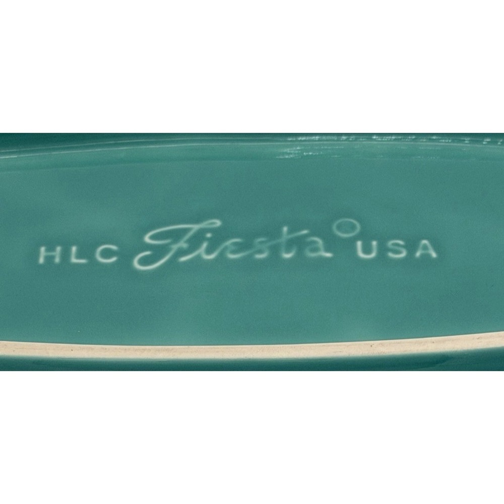 Fiestaware Turquoise Fiesta Covered Butter Dish New 8 1/8 X 5 1/8" EUC - Picture 4 of 6